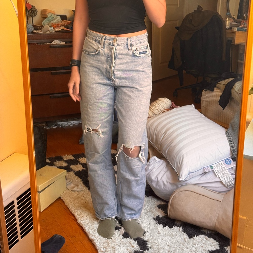 Agolde 90s mid rise jeans  Light Blue Distressed alter